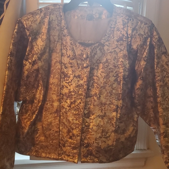 Crop metallic Italian Jacket - Picture 2 of 8